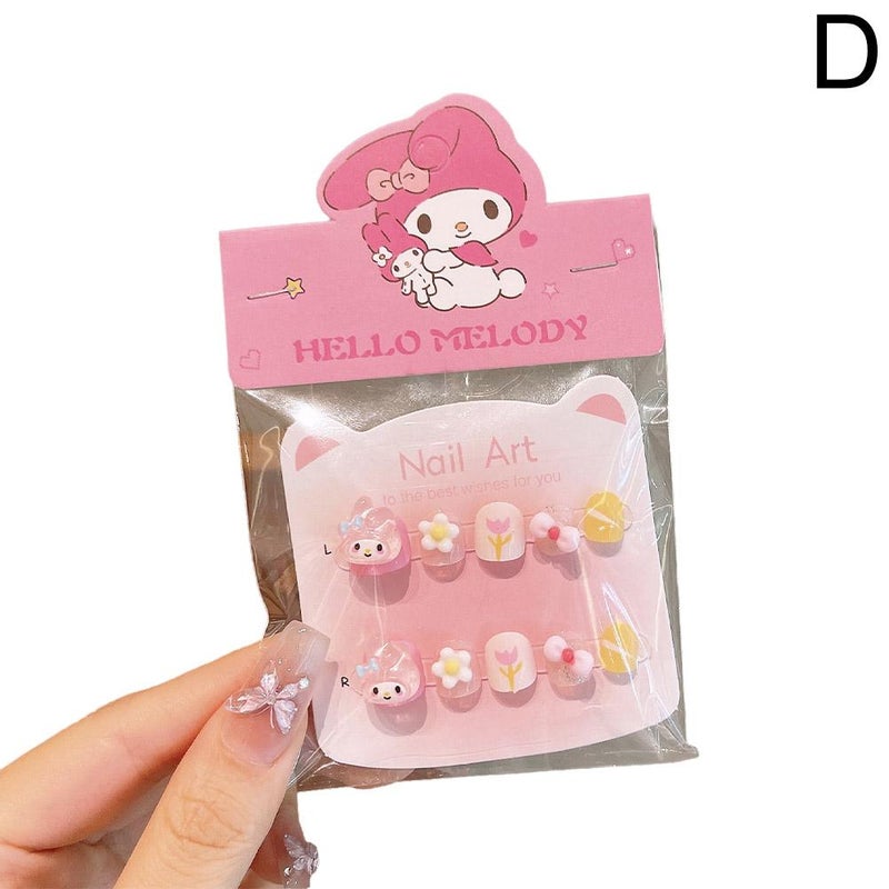 Kuromi Cartoon Children's Wearable Nail Stickers, Little Girl Nail Art Stickers, Nail Stickers, Girl Gifts and Toys